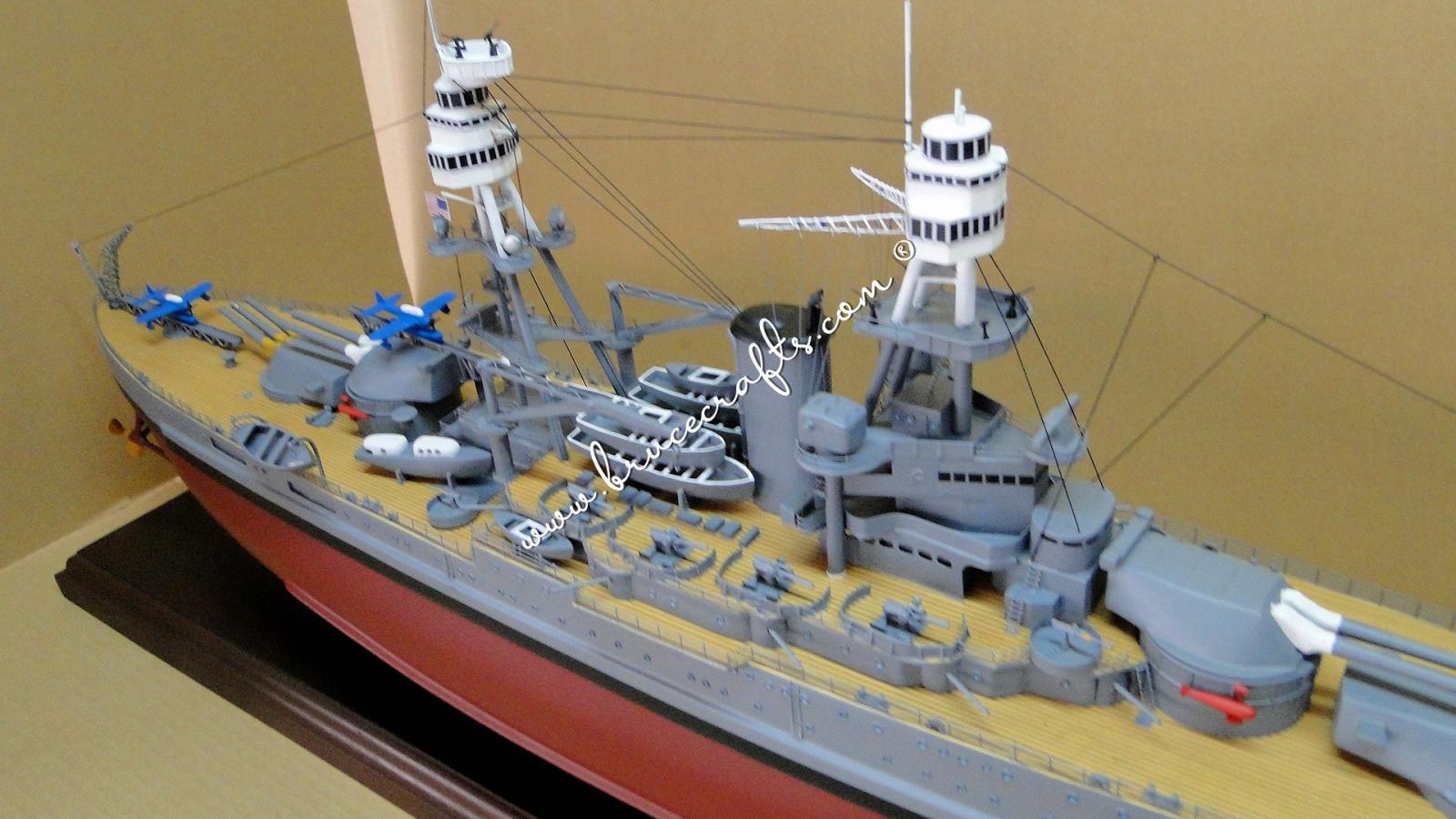 USS Nevada (BB-36) - Mahogany Wooden Aircraft Models – Boat & Ship ...